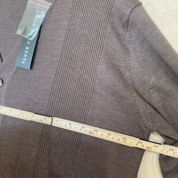 NWT Oscar De La Renta‎ 2012 Button Up Cardigan Sweater Brown Sz L - Picture 4 of 16